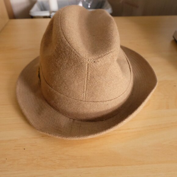Biltmore Hat Fedora Fitted Mens 7 1/8 Brown Tan Wool Felt Feather Canada Classic - Picture 3 of 7